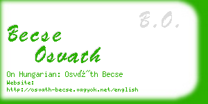 becse osvath business card